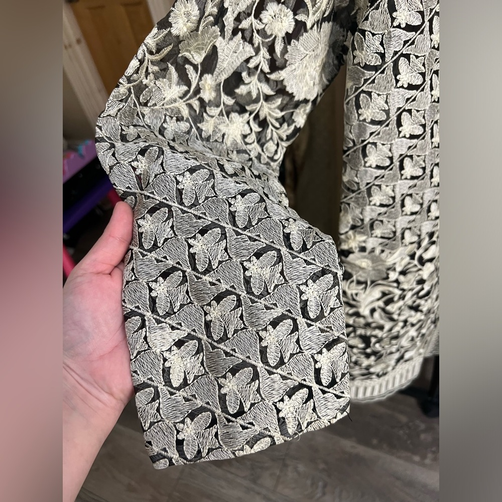 Black and White Desi Kurta - Picture 3 of 6